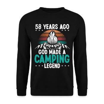 58 Year Old Camping Legend Scout 58Birthday Camper - Unisex Sweatshirt - black - Front - Alina (178cm) & Michal (187cm)