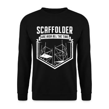 Scaffolding Builder Gift Work Occupation Construction Worker Job - Unisex Sweatshirt - black - Front - Alina (178cm) & Michal (187cm)