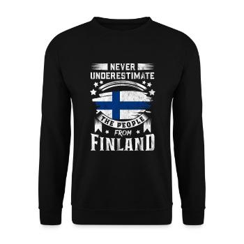 Finnland Tshirt Finland Skandinavien - Unisex Pullover - Schwarz - Vorne - Alina (178cm) & Michal (187cm)