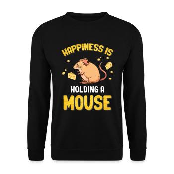 Souris Souris Cadeau Rat Rongeur Souris Souris Lousemaus - Sweat-shirt Unisexe - noir - Devant - Alina (178cm) & Michal (187cm)