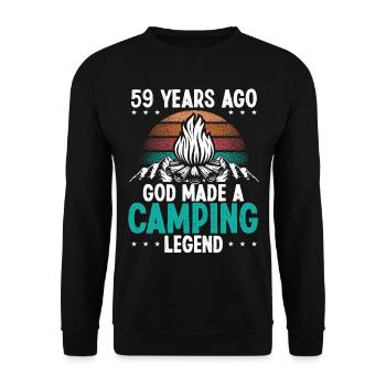 59 Year Old Camping Legend Scout 59Birthday Camper - Unisex Pullover - Schwarz - Vorne - Alina (178cm) & Michal (187cm)