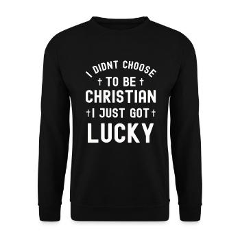 Christianity God Jesus Gift Church Religion - Unisex Sweatshirt - black - Front - Alina (178cm) & Michal (187cm)