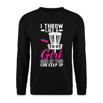 Disc Golf Disc Golfer - Unisex Sweatshirt - black - Front - Alina (178cm) & Michal (187cm)