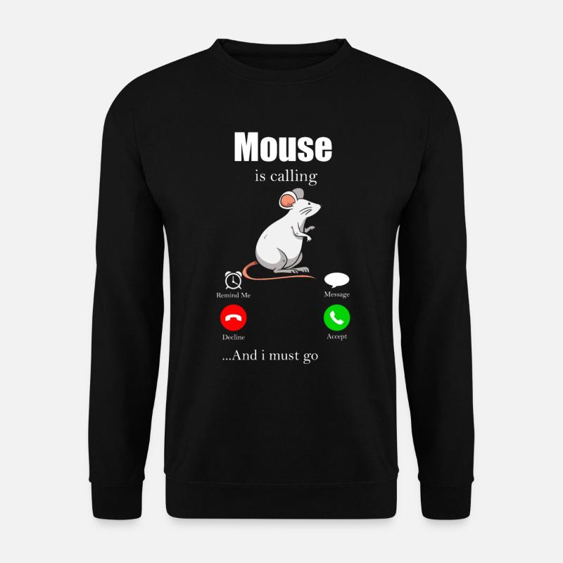 Maus Geschenk Mäuschen Kinder Herren Mouse Rat - Unisex Pullover - Schwarz