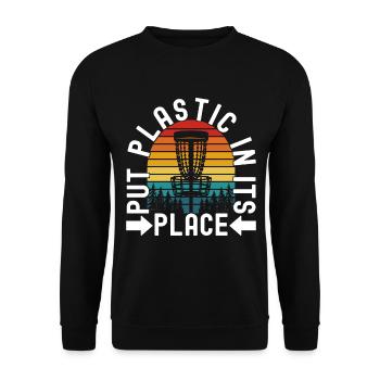 Disc Golf Disc Golfer - Unisex Sweatshirt - black - Front - Alina (178cm) & Michal (187cm)