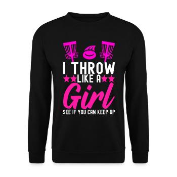 Disc Golf Disc Golfer - Unisex Sweatshirt - black - Front - Alina (178cm) & Michal (187cm)