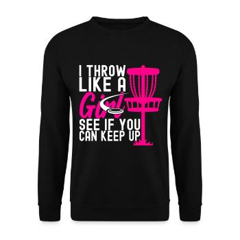 Disc Golf Disc Golfer - Unisex Sweatshirt - black - Front - Alina (178cm) & Michal (187cm)