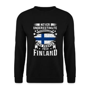 Finnland Tshirt Finland Skandinavien - Unisex Pullover - Schwarz - Vorne - Alina (178cm) & Michal (187cm)