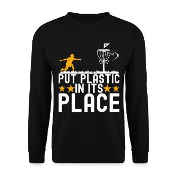 Disc Golf Disc Golfer - Unisex Sweatshirt - black - Front - Alina (178cm) & Michal (187cm)