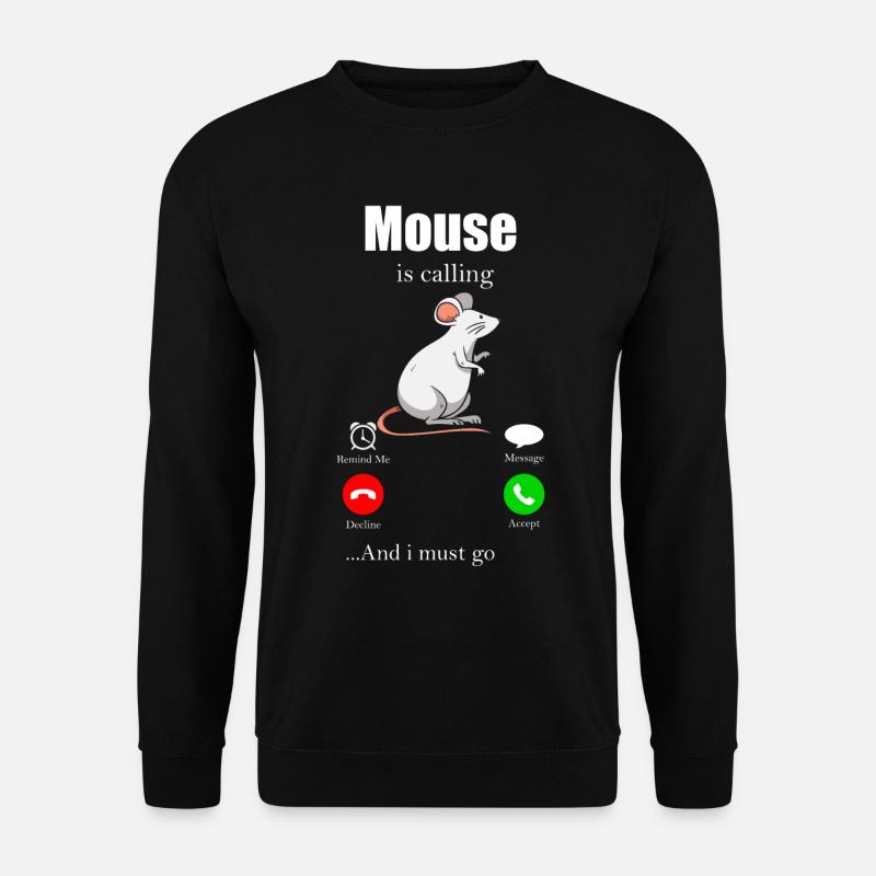 Maus Geschenk Mäuschen Kinder Herren Mouse Rat - Unisex Pullover - Schwarz