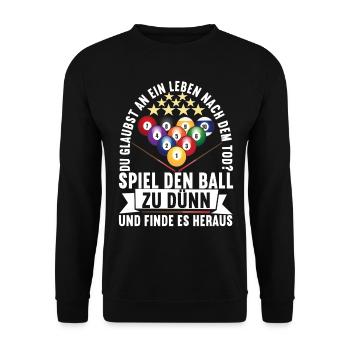 Pool Billard Billardspieler Pooltisch - Unisex Pullover - Schwarz - Vorne - Alina (178cm) & Michal (187cm)