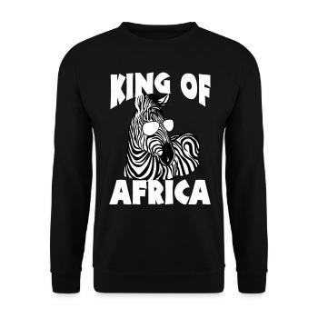 Tshirt zèbre en Afrique Horse Safari - Sweat-shirt Unisexe - noir - Devant - Alina (178cm) & Michal (187cm)