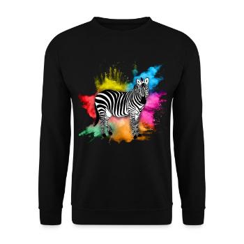 Zebra - Unisex Sweatshirt - black - Front - Alina (178cm) & Michal (187cm)