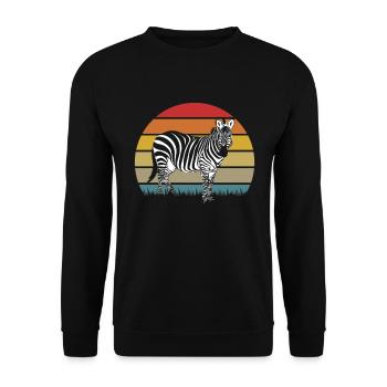 Zebra Africa Horse Hipster Gift Animal Stripe - Unisex Sweatshirt - black - Front - Alina (178cm) & Michal (187cm)