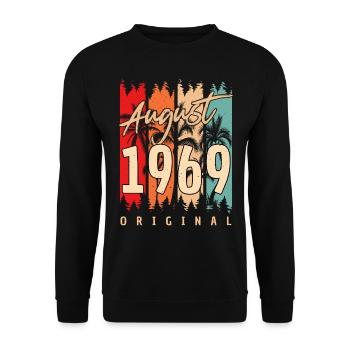August 1969 Vintage - Unisex Pullover - Schwarz - Vorne - Alina (178cm) & Michal (187cm)