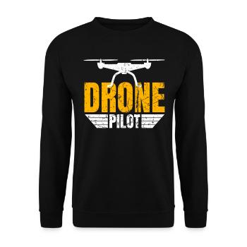 Drone Drone Pilot Drone Operator Quadcopter - Unisex Sweatshirt - black - Front - Alina (178cm) & Michal (187cm)