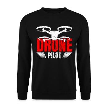 Drone Drone Pilot Drone Operator Quadcopter - Unisex Sweatshirt - black - Front - Alina (178cm) & Michal (187cm)