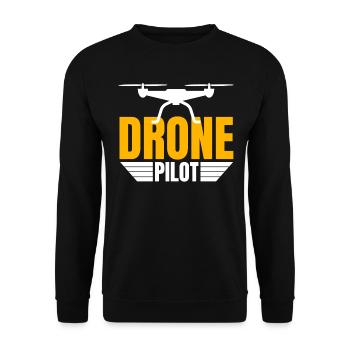 Drone Drone Pilot Drone Operator Quadcopter - Unisex Sweatshirt - black - Front - Alina (178cm) & Michal (187cm)