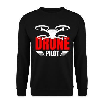 Drone Drone Pilot Drone Operator Quadcopter - Unisex Sweatshirt - black - Front - Alina (178cm) & Michal (187cm)