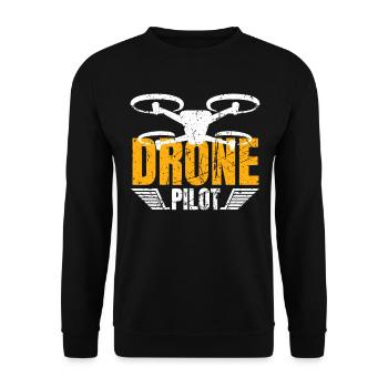 Drone Drone Pilot Drone Operator Quadcopter - Unisex Sweatshirt - black - Front - Alina (178cm) & Michal (187cm)