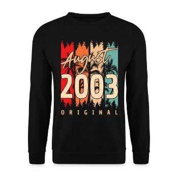 Month of birth August 2003 - Unisex Sweatshirt - black - Front - Alina (178cm) & Michal (187cm)