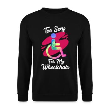 Drôle d’explication de l’humour amputé en fauteuil roulant - Sweat-shirt Unisexe - noir - Devant - Alina (178cm) & Michal (187cm)