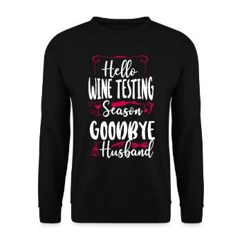 Sommelier Wine Drinking Tasting - Unisex Pullover - Schwarz - Vorne - Alina (178cm) & Michal (187cm)
