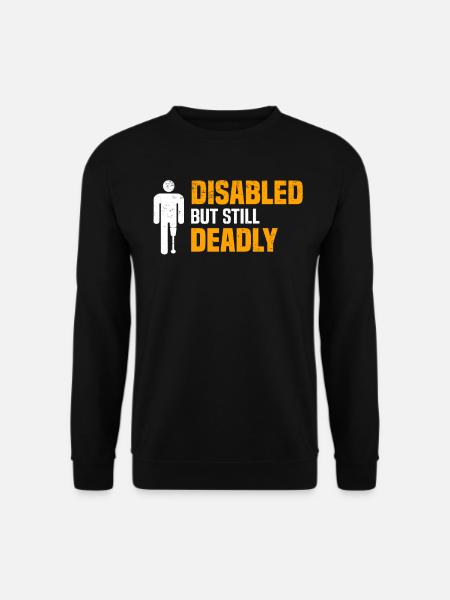 Amputated Invalid Prosthesis Handicap Wheelchair - Unisex Sweatshirt - black