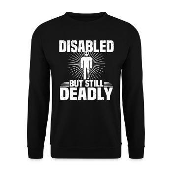 Amputiert Invalide Prothese Handicap Rollstuhl - Unisex Pullover - Schwarz - Vorne - Alina (178cm) & Michal (187cm)