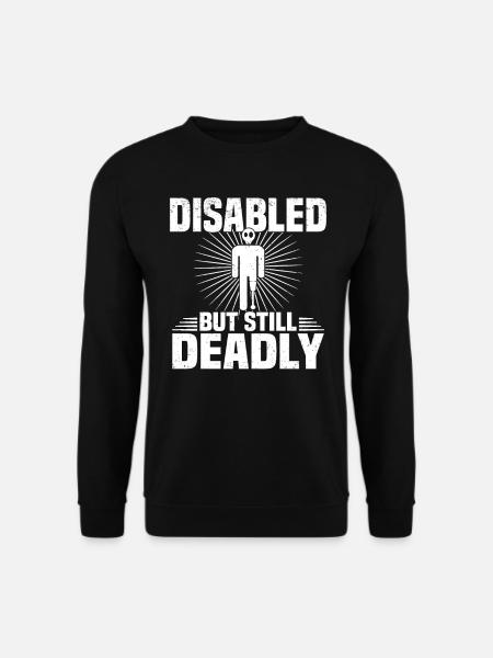 Amputated Invalid Prosthesis Handicap Wheelchair - Unisex Sweatshirt - black