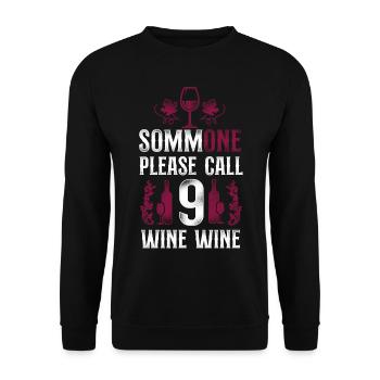 Sommelier Wine Drinking Tasting - Unisex Pullover - Schwarz - Vorne - Alina (178cm) & Michal (187cm)