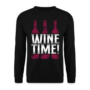 Sommelier Wine Drinking Tasting - Unisex Pullover - Schwarz - Vorne - Alina (178cm) & Michal (187cm)