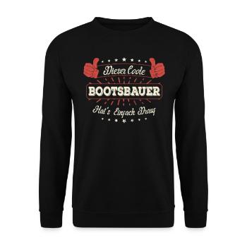 Dieser Coole Bootsbauer Geschenk Kollegen Spruch - Unisex Pullover - Schwarz - Vorne - Alina (178cm) & Michal (187cm)