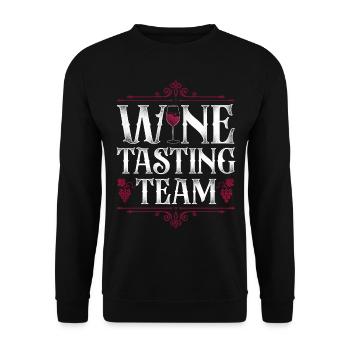 Sommelier Wine Drinking Tasting - Unisex Pullover - Schwarz - Vorne - Alina (178cm) & Michal (187cm)