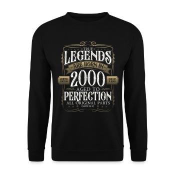 Legend 2000 22nd Birthday Gift Men Funny - Unisex Sweatshirt - black - Front - Alina (178cm) & Michal (187cm)