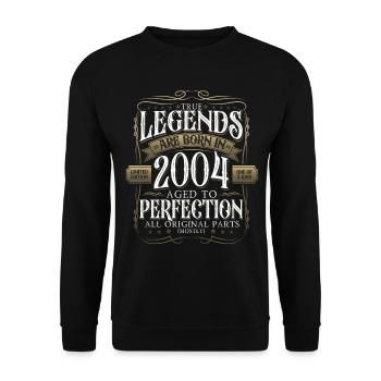 Legend 2004 18th Birthday Gift Men Funny - Unisex Sweatshirt - black - Front - Alina (178cm) & Michal (187cm)