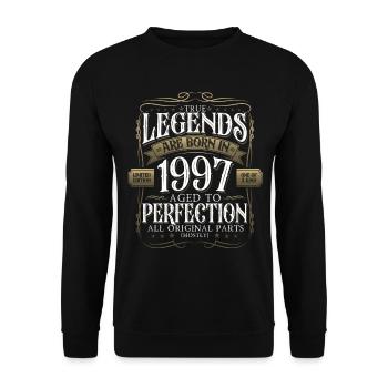 Legend 1997 25th Birthday Gift Men Funny - Unisex Sweatshirt - black - Front - Alina (178cm) & Michal (187cm)