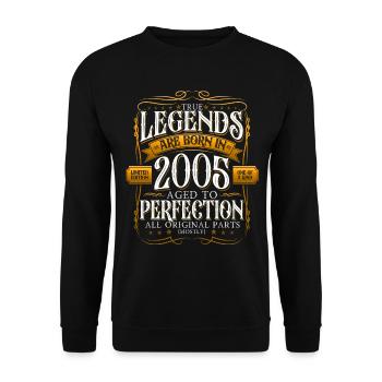 Legend 2005 17th Birthday Gift Men Funny - Unisex Sweatshirt - black - Front - Alina (178cm) & Michal (187cm)
