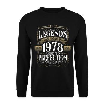 Légende 1978 44ème Anniversaire Cadeau Hommes Drôle - Sweat-shirt Unisexe - noir - Devant - Alina (178cm) & Michal (187cm)