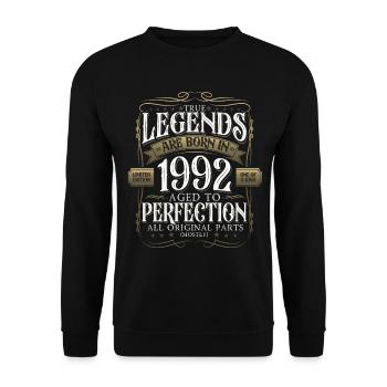 Légende 1992 30e anniversaire Cadeau Hommes Drôle - Sweat-shirt Unisexe - noir - Devant - Alina (178cm) & Michal (187cm)