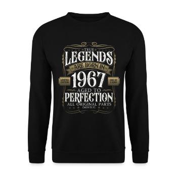Légende 1967 55ème Anniversaire Cadeau Hommes Drôle - Sweat-shirt Unisexe - noir - Devant - Alina (178cm) & Michal (187cm)