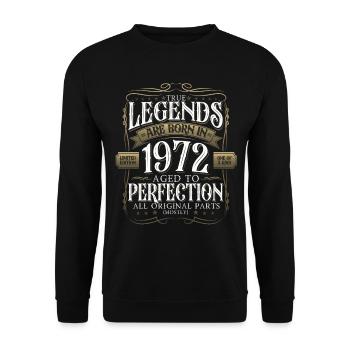 Légende 1972 50ème Anniversaire Cadeau Hommes Drôle - Sweat-shirt Unisexe - noir - Devant - Alina (178cm) & Michal (187cm)