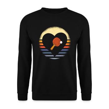 Drôle de dire jeu de tennis de table tennis de table - Sweat-shirt Unisexe - noir - Devant - Alina (178cm) & Michal (187cm)
