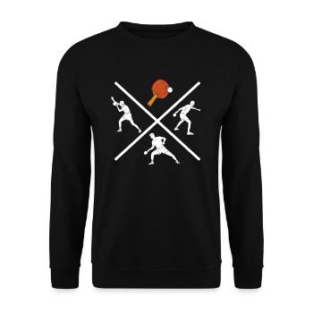Drôle de dire jeu de tennis de table tennis de table - Sweat-shirt Unisexe - noir - Devant - Alina (178cm) & Michal (187cm)