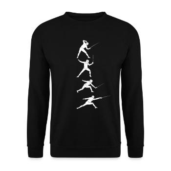 Fencing Sword Fencing Duel Gift Idea - Unisex Sweatshirt - black - Front - Alina (178cm) & Michal (187cm)