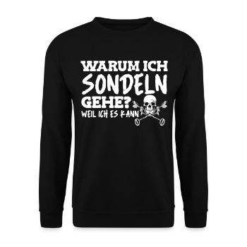 Sondeln Ausflug Sondengänger Geschenkidee - Unisex Pullover - Schwarz - Vorne - Alina (178cm) & Michal (187cm)