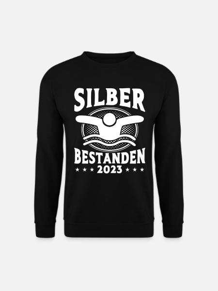 Silber Schwimmer Prüfung Silber Schwimmabzeichen - Unisex Pullover - Schwarz
