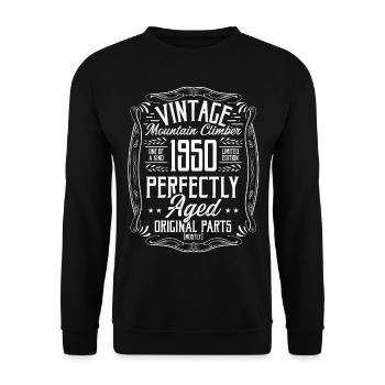1950 Hiking Mountains Retro Hiker Born in 1950 - Unisex Sweatshirt - black - Front - Alina (178cm) & Michal (187cm)
