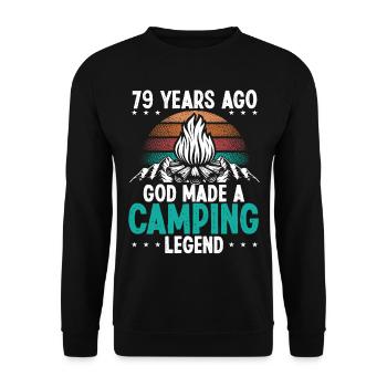 79 Year Old Camping Legend Scout 79Birthday Camper - Unisex Pullover - Schwarz - Vorne - Alina (178cm) & Michal (187cm)
