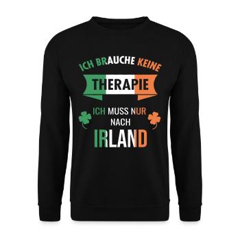 Irland Irische Insel Ireland Idee - Unisex Pullover - Schwarz - Vorne - Alina (178cm) & Michal (187cm)